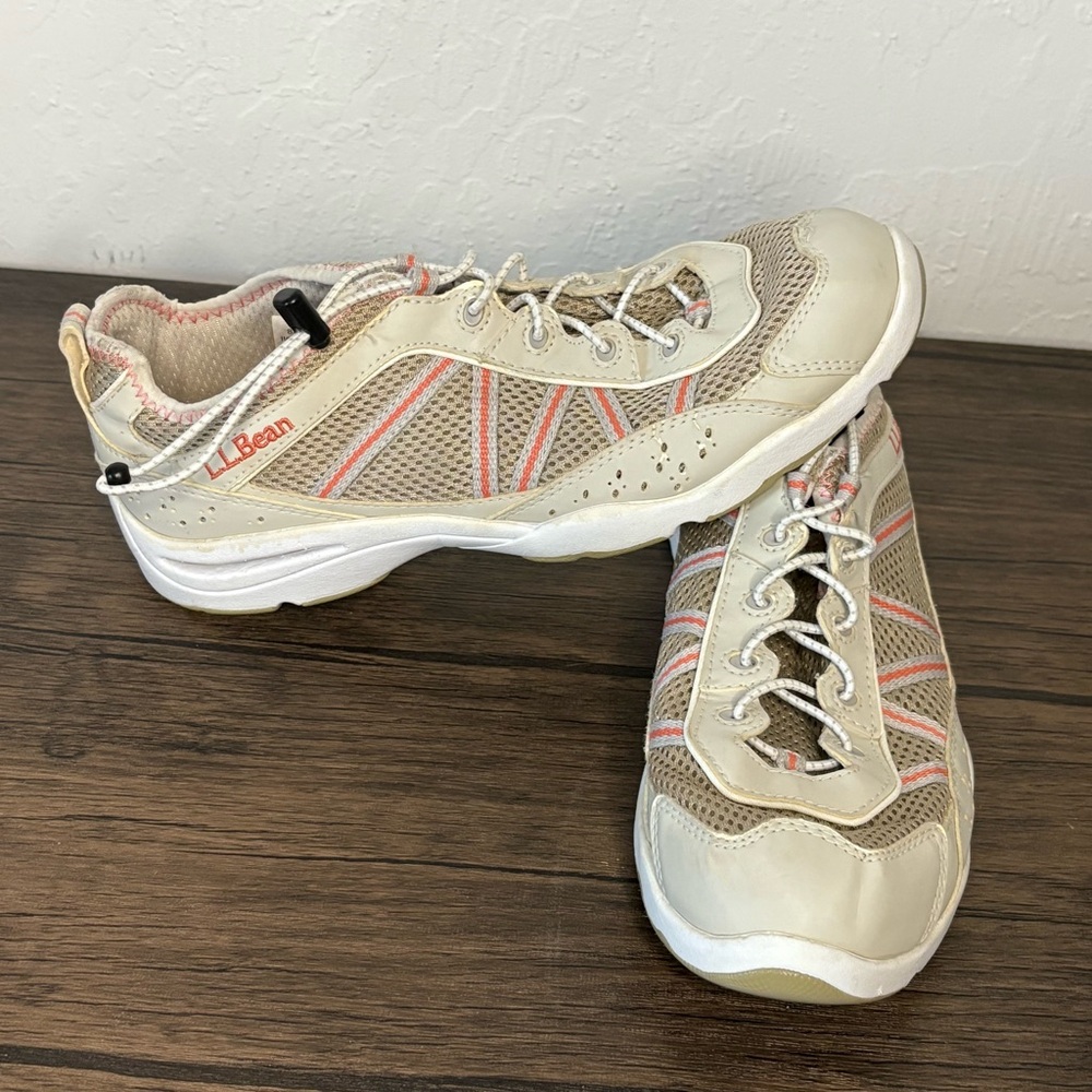 L.L. Bean Water Shoes Women’s Size 8.5 Low Top Style 260975 Tan‎ Pink